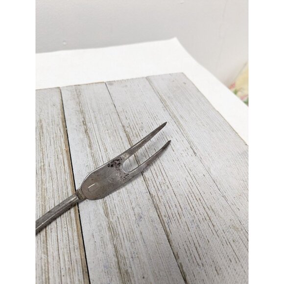 Vintage A&J Solid Meat Utility Fork Wood Handle 12 3/4" - Picture 5 of 8